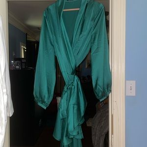 NWT Nasty Gal Emerald Green Wrap Dress mini